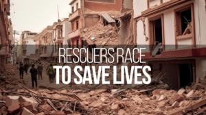 Rescuers race to save lives in Morocco following the earthquake.